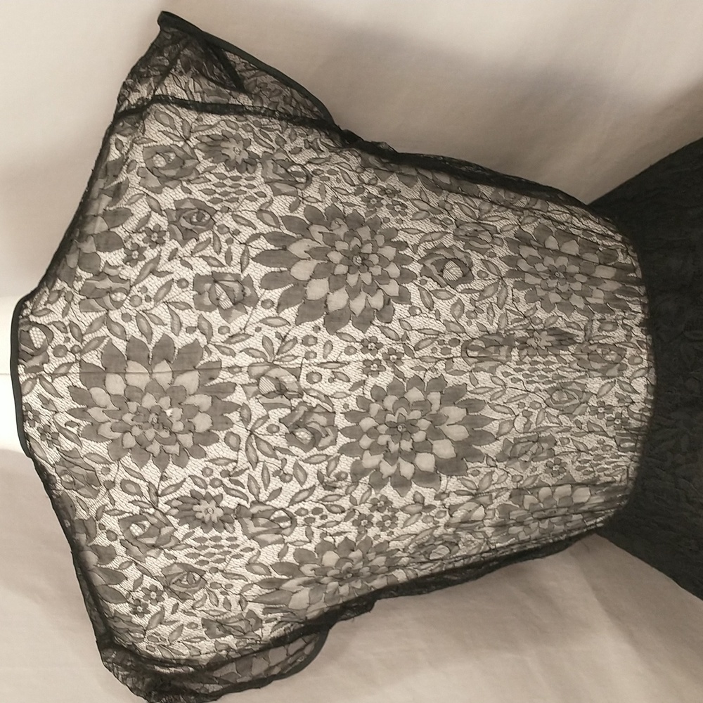Antique Black Lace Over Dress Amazing Condition Ethereal Feminine Glam SeeMeasur - Picture 6 of 16
